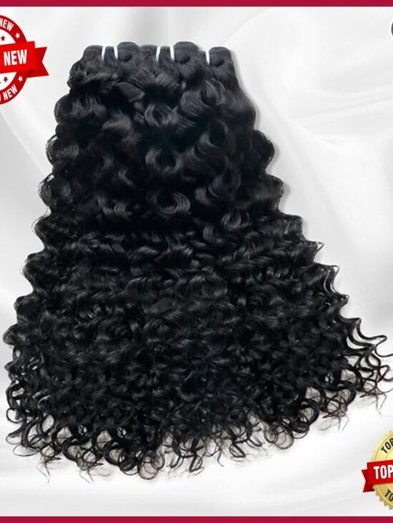 16 Inch Water Wave Curly Human Hair Extensions, Triple Lifespan, Quick Weave main image 3